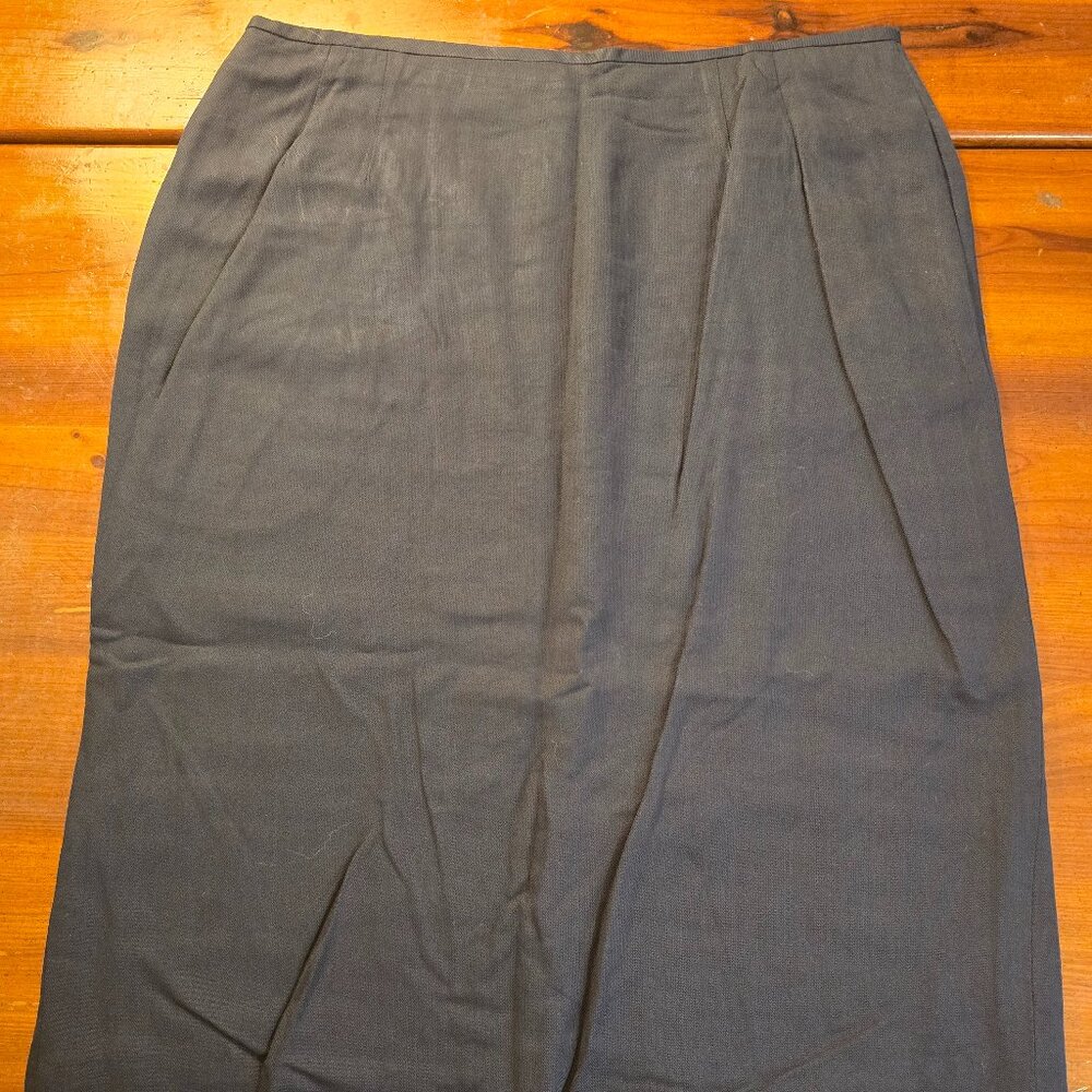 Skirt Navy Rayon Pockets Lined Liz Claiborne Collection size 12 1990s - Picture 1 of 12